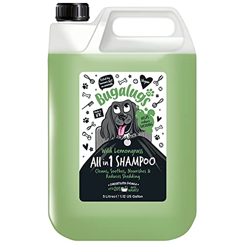 Bugalugs All in 1 Shampoo für Hunde, Haarentfernungsmittel, 500 ml, pflegende Formel für gesundes Haar und ausgeglichene Haut von BUGALUGS