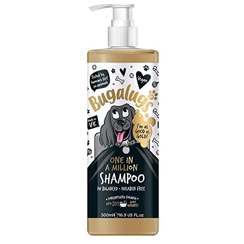 Bugalugs Hunde-Shampoo mit einem unverwechselbaren Ein-Millionen-Duft – natürliche Hundepflegeprodukte für stinkende Hunde mit Duft, bestes Welpen-Profi-Bräutigam-Shampoo und Conditioner (500 ml) von BUGALUGS
