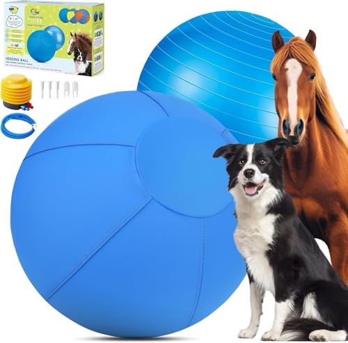 Herding Ball für Hunde und Pferde - 45,7 cm Jolly Ball für Hunde, Agility-Trainingsausrüstung, Herding für Australischer/Deutscher Schäferhund, verbessertes bissfestes, verstärktes Näh-Hundespielzeug Herding Ball für Hunde und Pferde - 45,7 cm Jolly Ball für Hunde, Agility-Trainingsausrüstung, Herding für Australischer/Deutscher Schäferhund, verbessertes bissfestes, verstärktes Näh-Hundespielzeug von BUGARORE