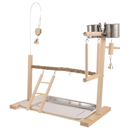 1 Satz Holz Vogelspielplatz für Papageien Stabiler Sitzstand aus Natürlichem Holz für Cockatiels und Andere Sicheres für Vogelkäfige und Funktional 1 Satz Holz Vogelspielplatz für Papageien Stabiler Sitzstand aus Natürlichem Holz für Cockatiels und Andere Sicheres für Vogelkäfige und Funktional von BUGUUYO