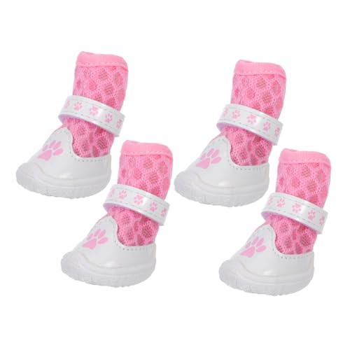 BUGUUYO Sommer Atmungsaktive Mesh Hundeschuhe Für Kleine Hunde Pfotenschutz Outdoor-Wanderstiefel rutschfeste Sohlen Für Gehen Und Laufen von BUGUUYO