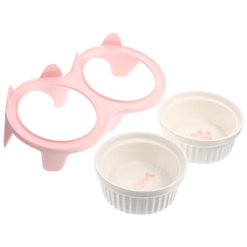 BUGUUYO Erhöhtes Katzennapf-Set Aus Keramik – Futternapf Mit Gestell – Katzenzubehör Für Haustiere – Schlichtes Und Modernes Design BUGUUYO Erhöhtes Katzennapf-Set Aus Keramik – Futternapf Mit Gestell – Katzenzubehör Für Haustiere – Schlichtes Und Modernes Design von BUGUUYO