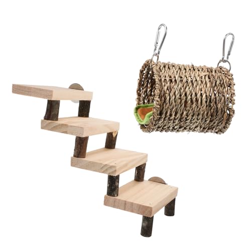 BUGUUYO Holz Hamster Leiter Bett Chinchilla Futtersuche Spielzeug Bequem Ruhen Bett Klettern Leiter von BUGUUYO