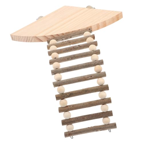 BUGUUYO 1 Satz Hamster-Spielzeug Hamster-Holzleiter Hamsterplattform mit Leiter Spielzeuge Hamster Holzplattform Hamster Plattform Spielzeug Klettern Pedal Zweig Käfig von BUGUUYO