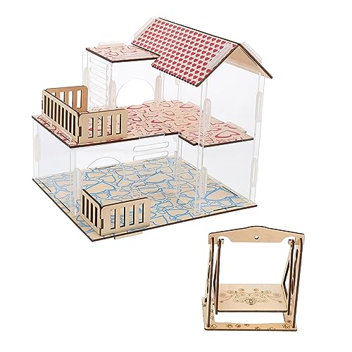 BUGUUYO 2-stück Hamster Spielzeug Set Holz Acryl Bett Meerschweinchen Klettern Sicher Komfortable Nest BUGUUYO 2-stück Hamster Spielzeug Set Holz Acryl Bett Meerschweinchen Klettern Sicher Komfortable Nest von BUGUUYO