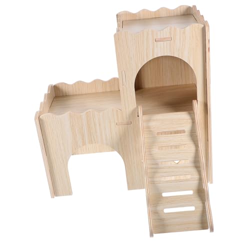 BUGUUYO Dekoratives Rattenversteck Doppelstöckiges Hamsterversteck Aus Holz Mit Leiter Haustier-Villa-zubehör BUGUUYO Dekoratives Rattenversteck Doppelstöckiges Hamsterversteck Aus Holz Mit Leiter Haustier-Villa-zubehör von BUGUUYO