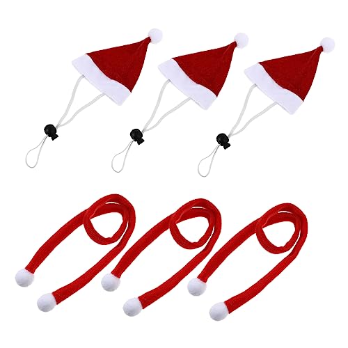BUGUUYO Set Mit Weihnachtsmütze Und Schal Für Mäuse Katzen Schildkröten Mini-weihnachtsdekor Für Haustiere Rot von BUGUUYO