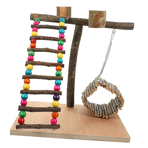 BUGUUYO Papagei Spielzeug Zubehör Papagei Spielplatz Ständer Holz Sitzstangen Haustier Vogel Spielzeug von BUGUUYO