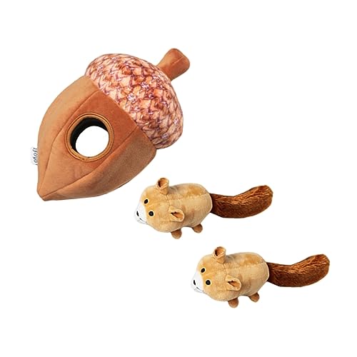 BUGUUYO 1satz Interaktiven Hundespielzeugen Squirrel Nut Plüschspielzeug Für Haustiere Quietschend Und Fördert Die Geistige Aktivität Und Langeweile von BUGUUYO