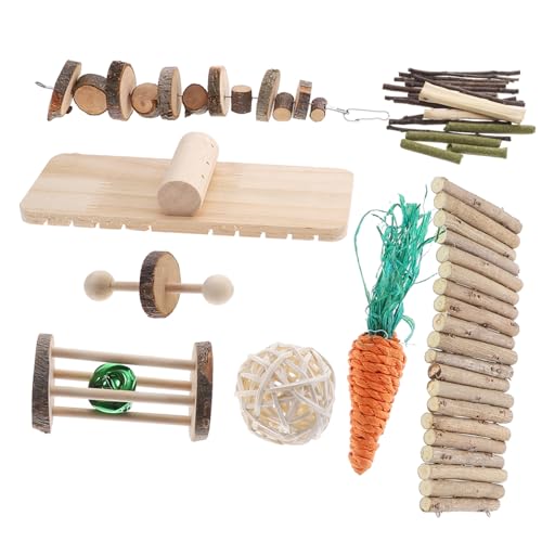 BUGUUYO 1 Satz Zähnekaubare Tabletten Meerschweinchen Guinea Hamsterspielzeug Laufräder für Hamster Kauen für Hamster Kleines Kauspielzeug für Hamster Hamster-Snacks hölzern von BUGUUYO