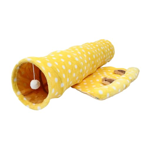 BUGUUYO 1 Stück Cat -Wege-Tunnel Faltbarer katzentunnel cat House cat Tent katzenzubehör Kätzchen Katzengehege für draußen lustiger Katzentunnel Tunnel für Katzenzelte Yellow von BUGUUYO