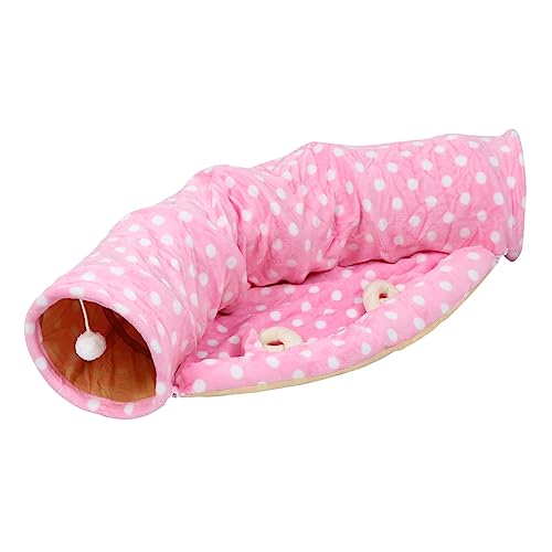 BUGUUYO 1 Stück Cat -Wege-Tunnel Faltbarer katzentunnel cat House für Katzen Kleiner Tunnel Katzenspielzeug interaktiv Katzenzelt-Tunnelspielzeug Tunnel für Katzenzelte Rosa von BUGUUYO