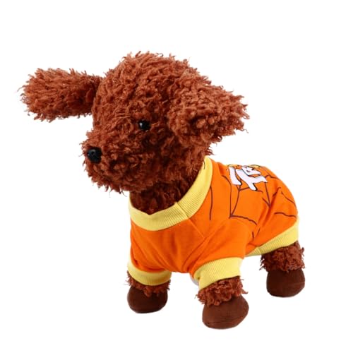 BUGUUYO Haustier-t-Shirt Aus Polyester Für Kleine Und Mittelgroße Hunde Und Katzen Mit Cartoon-Druckmuster-Design Für Halloween Bequem Und Sanft von BUGUUYO