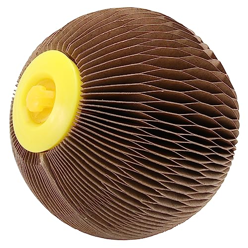 BUGUUYO 1 Stück Haustier Waben Ball Pfote Karton Katzenkratzbrett Planke kräuseln katzenkratzmatte kratzmatte für Katzen Katzenspielzeug aus Wellpappe Wabenspielzeug Wellpapier Light Brown von BUGUUYO