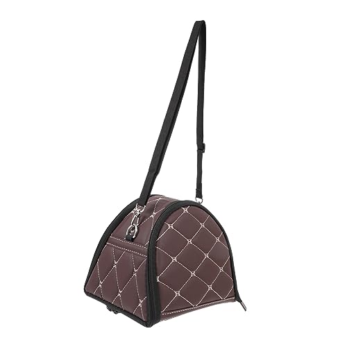 BUGUUYO 1 Stück Haustierbett Rucksackträger für Hamster Reiserucksack Reisehandtasche für Hamster die Einkaufstasche Outdoor-Tasche für Ratten Hamster atmungsaktive Handtasche Pu Braun von BUGUUYO