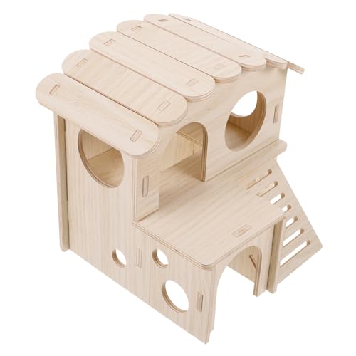 BUGUUYO Hamsterhütte Aus Holz Schlafhaus Für Haustiere Zweistöckiger Nestbereich Für Haustiere BUGUUYO Hamsterhütte Aus Holz Schlafhaus Für Haustiere Zweistöckiger Nestbereich Für Haustiere von BUGUUYO
