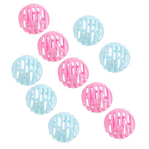 BUGUUYO 10stücke Teiliges Katzenspielzeug-ballset Mit Glocken Interaktive Kunststoffspielzeuge in Zufälligen Farben Für Katzen Für Indoor-nutzung Inklusive Pinke Und Blaue Bälle von BUGUUYO