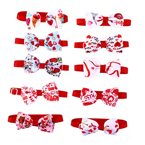 BUGUUYO 10stücke Teiliges Pet Mit Herz-Bowknot Für Hunde Und Valentinstag- Leichtes Design Accessoire Für Haustierfotografie von BUGUUYO