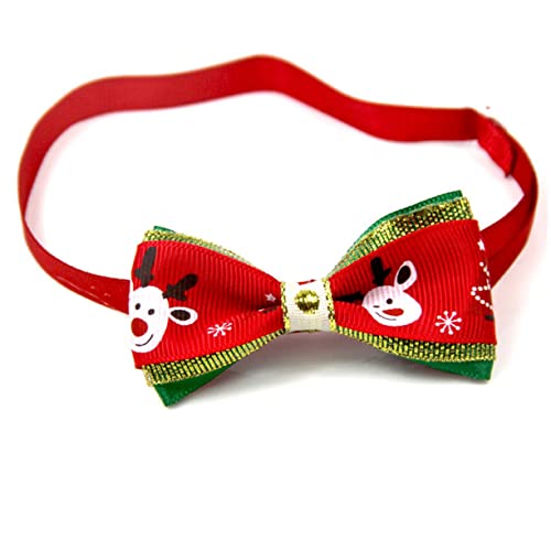 BUGUUYO 10St Kragen mit Weihnachtsmotiv Weihnachts-Haustier-Outfits Hund weihnachtskostüm Fliege für Haustiere Kleidung Krawatten in Schleifenform Haustierkostümzubehör der Hund binden rot von BUGUUYO