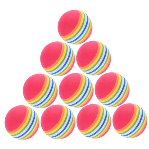 BUGUUYO 10stücke Regenbogenball Eva Schwimmendes Wasserspielzeug Haustier Kätzchen Katze Snackball Kauen Trainingsspielzeug Zufällige Farbe von BUGUUYO