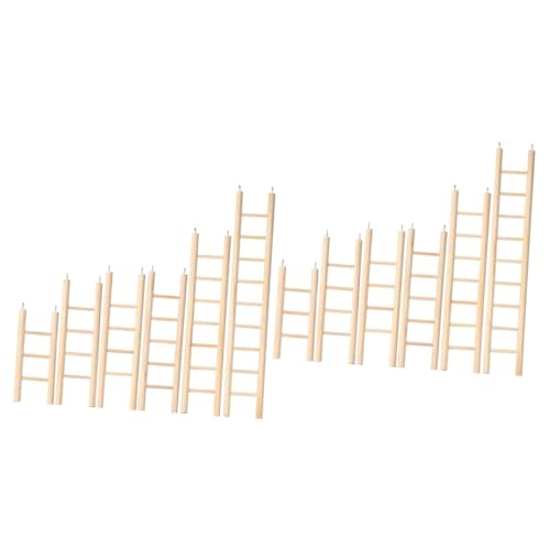 BUGUUYO 2sets Haustier Vogelkäfig Papagei Leiter Spielzeug Kreative Holz Papagei Leiter Für Sittiche Vögel 6 Stücke * 2 von BUGUUYO