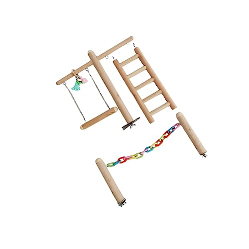 BUGUUYO 1Satz Papageien Holzschaukel Kauspielzeug Für Sittiche Nymphensittiche Und Andere Kleine Für Vogelkäfig Fördert Balance Und Bewegung von BUGUUYO