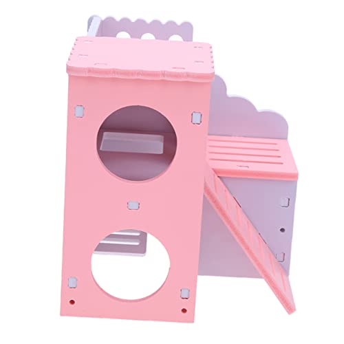 BUGUUYO Holz Doppel-Deck Leiter Villa Für Hamster Haustier Schlaf Nest Dekorative Hamster Spielzeug Sicher Bequem von BUGUUYO