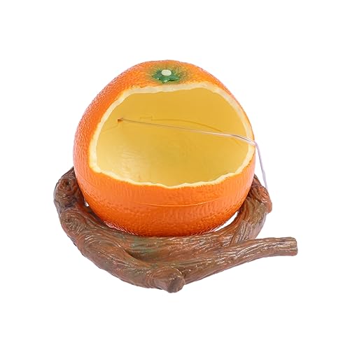 BUGUUYO Futternapf für Papageien orangefarbene Form Vogelfutterspender Robustes Material einfache Installation Reinigung für Vögel von BUGUUYO