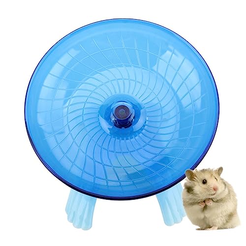 BUGUUYO Laufscheibe Für Kleintiere Robustes Trainingsspielzeug Freistehendes Laufrad Motor Geeignet Für Hamster Ratten Und Igel Blauer Fliegende Untertasse Rad von BUGUUYO
