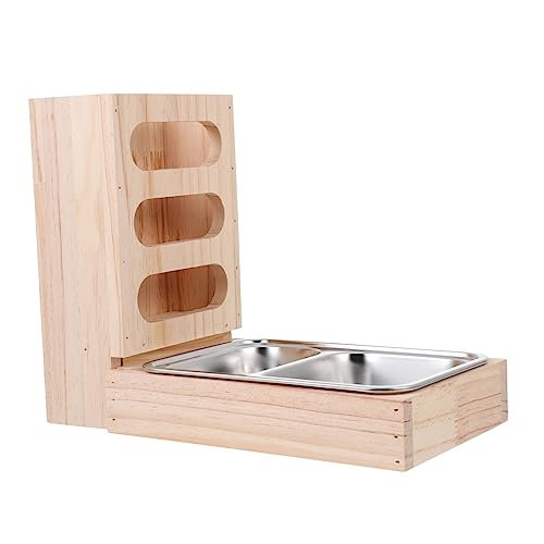 BUGUUYO Futterspender Stabiler Futterständer Aus Holz Futternapf Aus Edelstahl Tierbedarf Für Kaninchen Und Meerschweinchen Einfacher Zu Bedienen BUGUUYO Futterspender Stabiler Futterständer Aus Holz Futternapf Aus Edelstahl Tierbedarf Für Kaninchen Und Meerschweinchen Einfacher Zu Bedienen von BUGUUYO