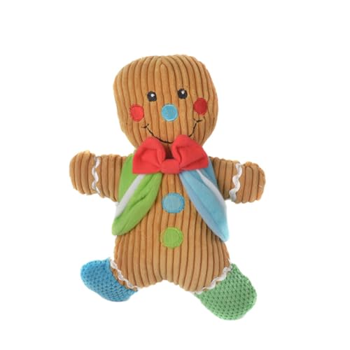 BUGUUYO 1stück Weihnachts Quietschen Hundespielzeug Plüsch Lebkuchenmann Kauspielzeug Für Hunde Für Spiel Zahnpflege Von Haustieren Robust Und Langlebig Farbenfrohes Design von BUGUUYO