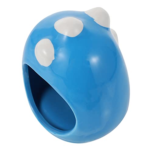BUGUUYO 1Stk Nest nagerhaus haustierbett Haustierversteck kleintierhaus haustierfeldbett Hamsterkäfige Welpe Plüsch Hamsterkäfig groß Schlafbett für Hamster Tierversteck Hütte Keramik Blue von BUGUUYO
