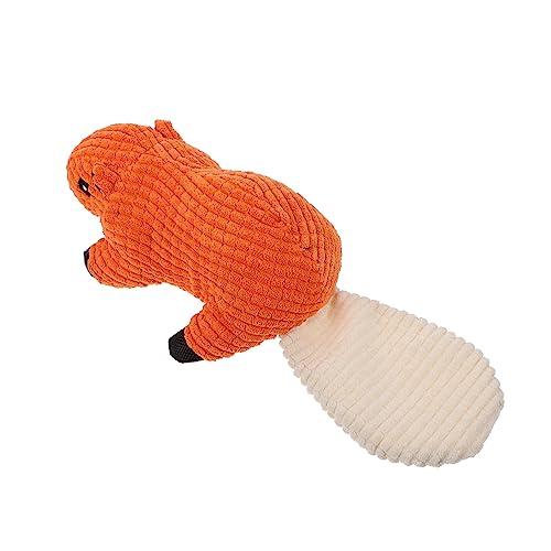 BUGUUYO 1Stk Puppe Haustier zahnspielzeug für Katzen quietschend interaktives Spielzeug Animal Toys Dogs Toys Praktisches Kauspielzeug für Hunde Backenzahnspielzeug für Hunde Plüsch Orange von BUGUUYO
