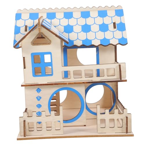 BUGUUYO 2-stöckige Log Holz Guinea Pig Hideout Villa Leiter Für Hamster Spielzeug Pet Hamster von BUGUUYO