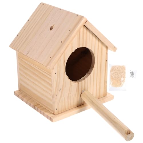 BUGUUYO 1pc Holz Vogel Zucht Box Sittich Nistkasten Vögel Nest Für Home Dekoration Beige Holz von BUGUUYO