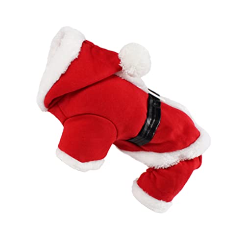 BUGUUYO 1Stk Hund Santa Anzug Hund Winter Hundekostüm Weihnachtsmann Welpen-Outfits Weihnachtsmann-Kostüm Kleidung Party-Hundetuch Haustier-Partykostüm niedlich Verwandlungs-Outfit rot von BUGUUYO