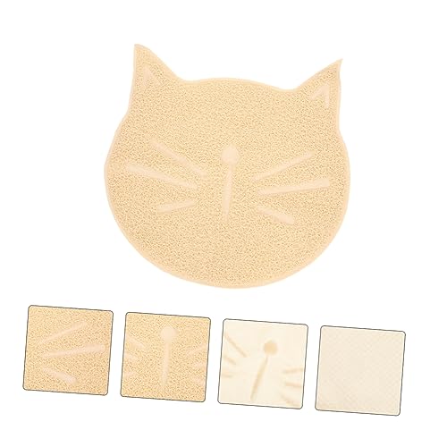BUGUUYO 1stück Katzenstreu Matte rutschfeste Katzenmatte Katzenkopf-Form Für Hygiene Ihres Farbton Für Futter Und Toilettenbereich von BUGUUYO