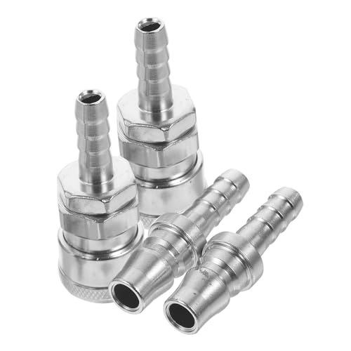 BUGUUYO Pneumatische Armaturen Set 2 Stück Reduzierstücke Luftschlauchverbinder 8mm für Werkzeuge Silber Farbe Zufälliger Stil von BUGUUYO