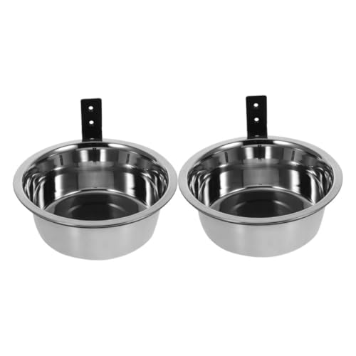 BUGUUYO 2 Sätze Wandmontierter Hundenapf Erhöhter Hundenapfständer Erhöhte Hundefutter Und Wasserschalen Erhöhter Wassernapf Für Hunde Hundefutterschale Silver Rostfreier Stahl von BUGUUYO
