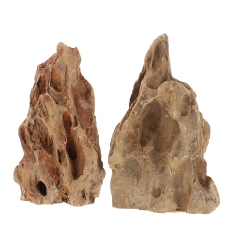 BUGUUYO 2 Stücke Realistische Stein Aquarium Landschaft Dekoration Künstliche Simulation Felsen Höhle Ornament Für Aquarium von BUGUUYO