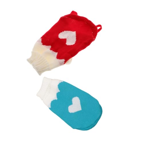 BUGUUYO 2 Stück Haustierpullover Haustier Cosplay Kostüm Haustier Winterkleidung Hunde Winterkleidung Hunde Strickjacke Katzenpullover Katzen Winteranzug Warme Hundebekleidung von BUGUUYO