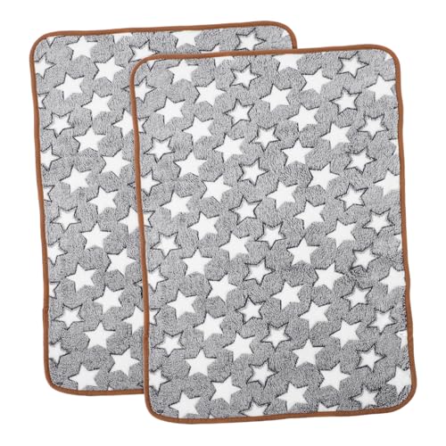 BUGUUYO 2 Stück Hund und Katze warmes Pad Katzenwärmedecke Gemütliche Kuscheldecke katzenkissen schutzmatte katzenbett weiche Welpendecke Hundedecke mit Pfotenabdruck Korallenvlies Grey von BUGUUYO