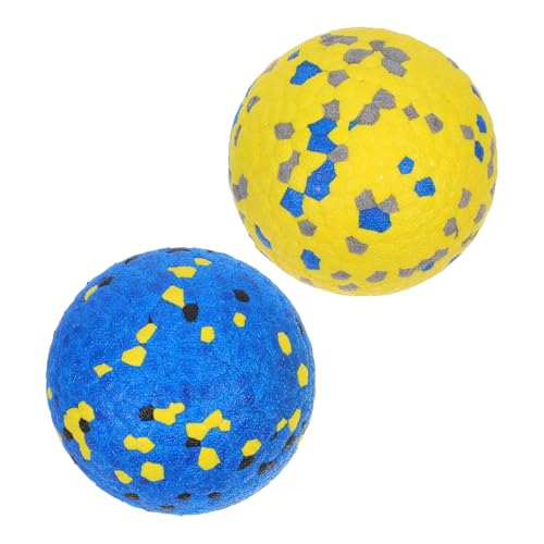 BUGUUYO 2 Stück Interaktive Hundebälle aus Strapazierfähigem Etpu Leichte und Robuste Spielzeuge für Welpen und Große bis Kleine Hunde Zahnreinigungsstruktur für Beißfreudige und Training von BUGUUYO