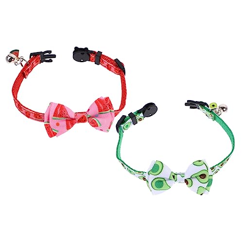 BUGUUYO 2 Stück Katzenhalsband mit Glöckchen und Fliege Verstellbares Baumwoll für Hunde und Niedliches Design für Haustiere bei Festen und Partys von BUGUUYO