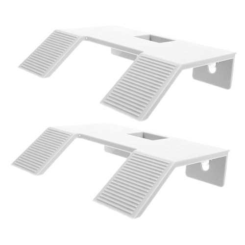 BUGUUYO 2 Stück Schildkrötenbecken Desktop-schildkrötenplattform- Schildkrötenrampe Aus Kunststoff Dekorationen Für Schildkrötenpanzer Backenplattform Reptiliendock Weiß Abs von BUGUUYO