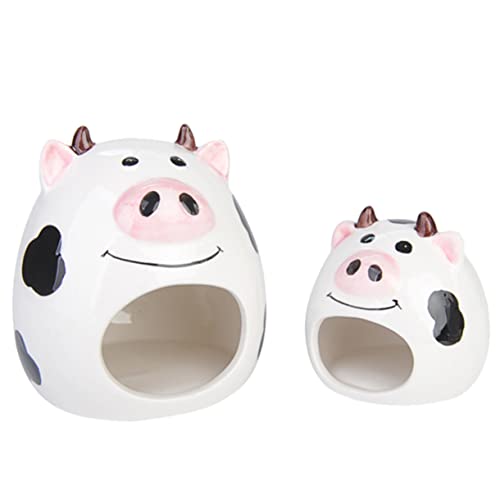 BUGUUYO 2 Stücke Cartoon Kuh Form Keramik Nest für Hamster Meerschweinchen Chinchillas Vier Jahreszeiten Schwarz Weiß Haustier Zubehör BUGUUYO 2 Stücke Cartoon Kuh Form Keramik Nest für Hamster Meerschweinchen Chinchillas Vier Jahreszeiten Schwarz Weiß Haustier Zubehör von BUGUUYO