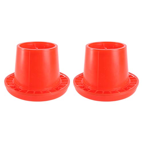 BUGUUYO 2 Stücke Futtereimer für Küken Futterspender füttern Kükenfresser Hühnerfutter Geflügel Henne behälter Kükenfuttereimer fütterungseimer für küken Plastik Orange von BUGUUYO