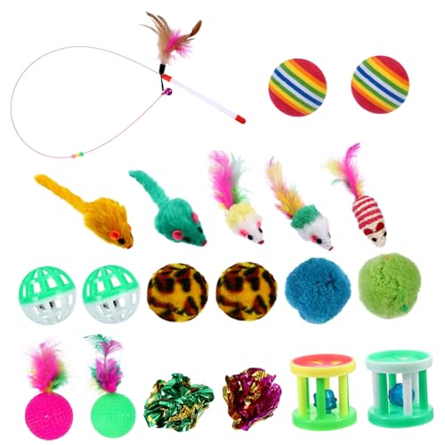 BUGUUYO 20 Stück Haustier-Weihnachtsset katzenspielzeug interaktives für Katzen Katzenangel Katzen + Katzen spielsachen cat Toys Katzen-Teaser-Stick Katzenteaser Plastik BUGUUYO 20 Stück Haustier-Weihnachtsset katzenspielzeug interaktives für Katzen Katzenangel Katzen + Katzen spielsachen cat Toys Katzen-Teaser-Stick Katzenteaser Plastik von BUGUUYO