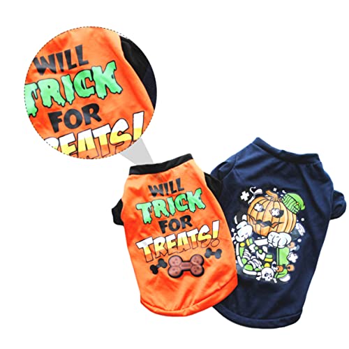 BUGUUYO Kurzhaariges Haustierkostüm 2-teiliges Polyester-Hunde-t-Shirt Halloween-haustierbekleidung Hundekleidungsset BUGUUYO Kurzhaariges Haustierkostüm 2-teiliges Polyester-Hunde-t-Shirt Halloween-haustierbekleidung Hundekleidungsset von BUGUUYO