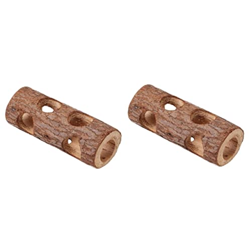 BUGUUYO 2stücke Holz-Tunnel Für Kleintiere Natürlicher Versteckspielplatz Für Hamster Und Meerschweinchen Lang Glatte Oberfläche Für Spiel Und Beschäftigung von BUGUUYO